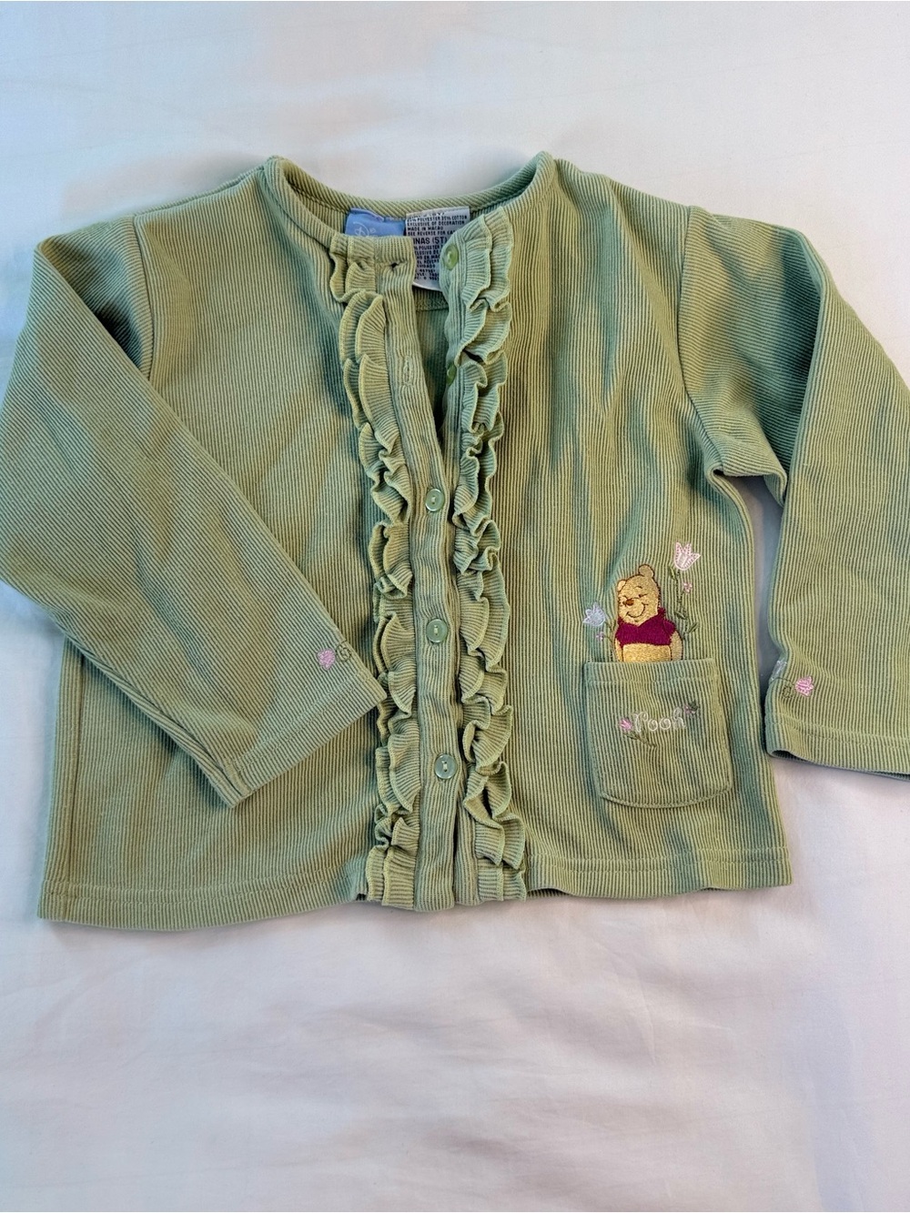 Disney Light Green Baby Cardigan with Winnie the Pooh Pocket